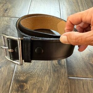 Dutyman Duty Belt Mens Size 38 Black Good Genuine Leather Government Spec Buckle
